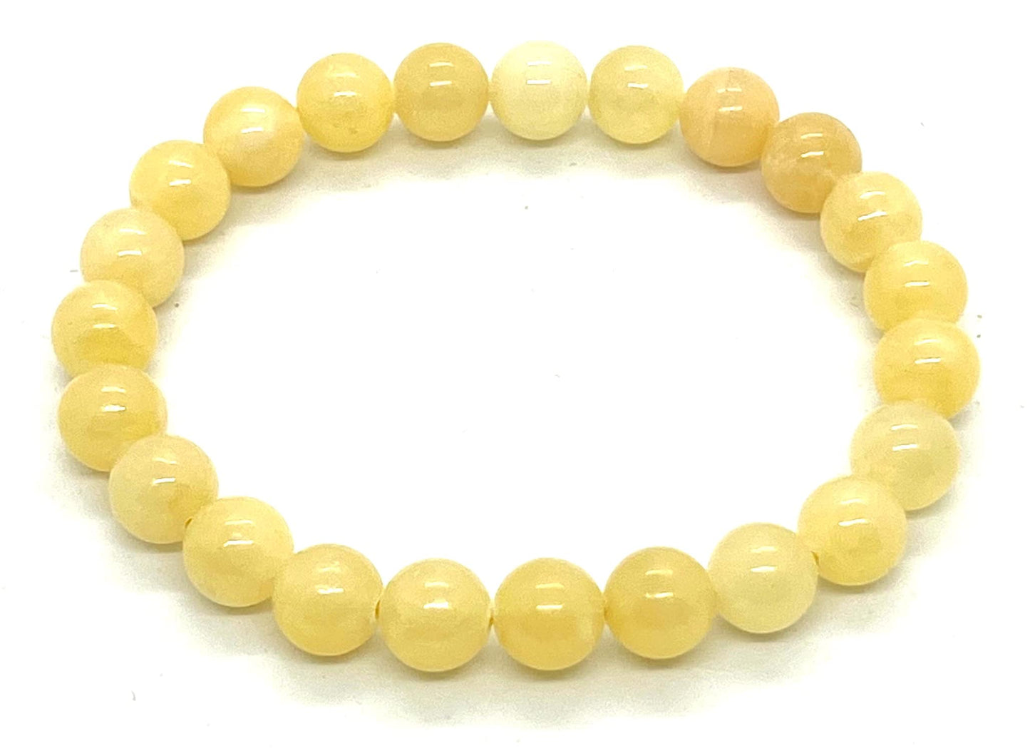 8mm Calcite Stretch Bracelet - Cancer Birthstone - Root Chakra