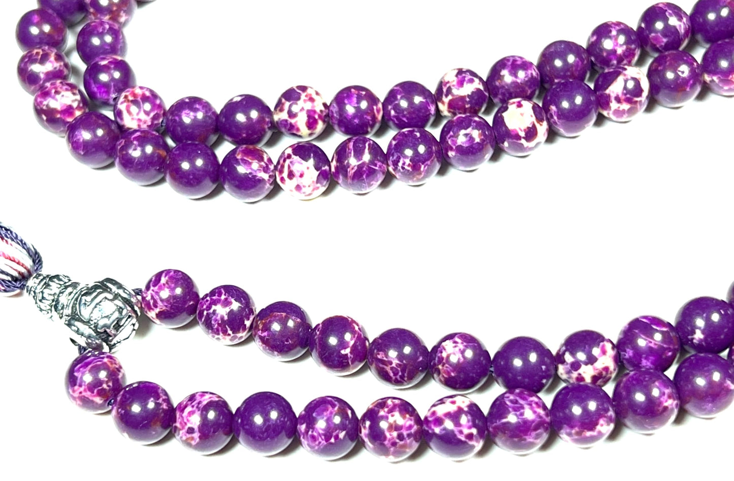 Sea Sediment Jasper Mala Beads Necklace