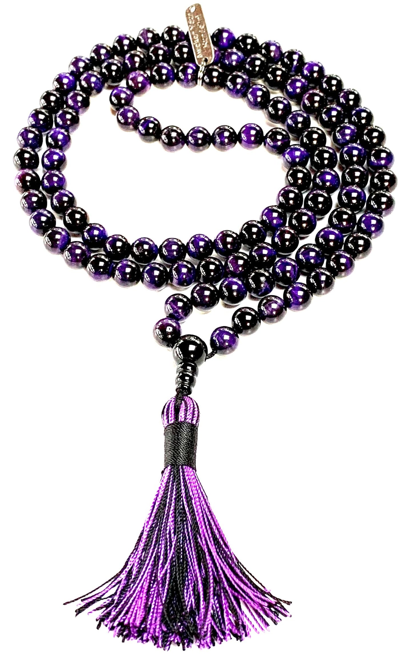 Tiger's Eye Mala Necklace – 8mm 108 Beads – Multicolor Options – Solar Plexus Chakra & Zodiac Birthstones – Meditation Jewelry