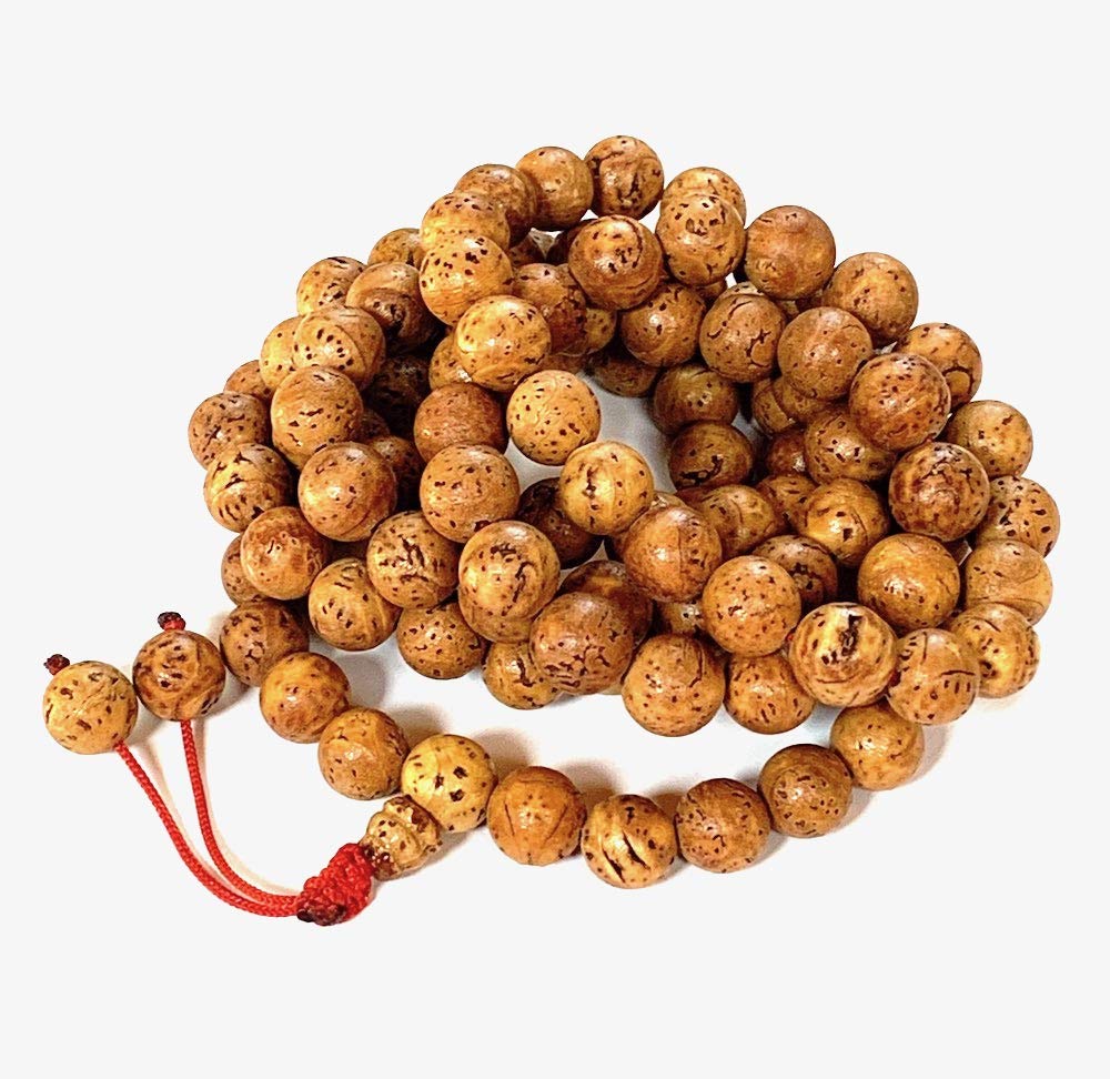Bodhi Mala Necklace - Buddhist Tibetan 108 Prayer Beads for Meditation from Bodh Gaya India