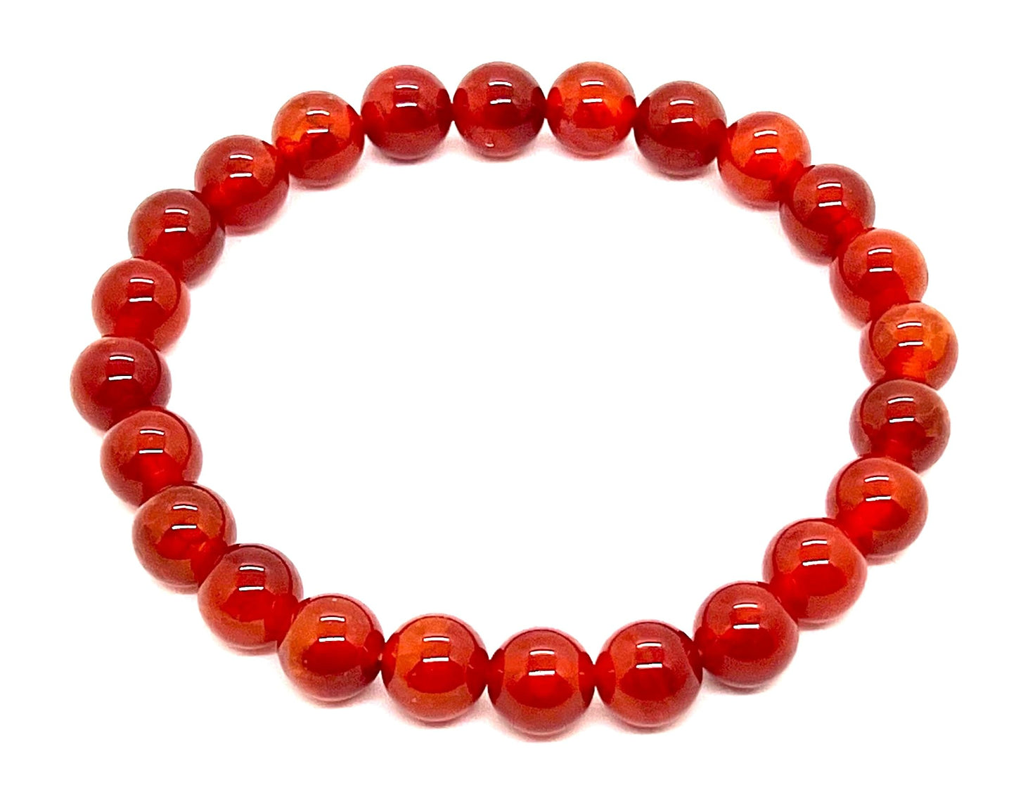 AWAKEN YOUR KUNDALINI Red Dragon Vein Fire Agate Stretch Bracelet - Root Chakra - Aries Birthstone