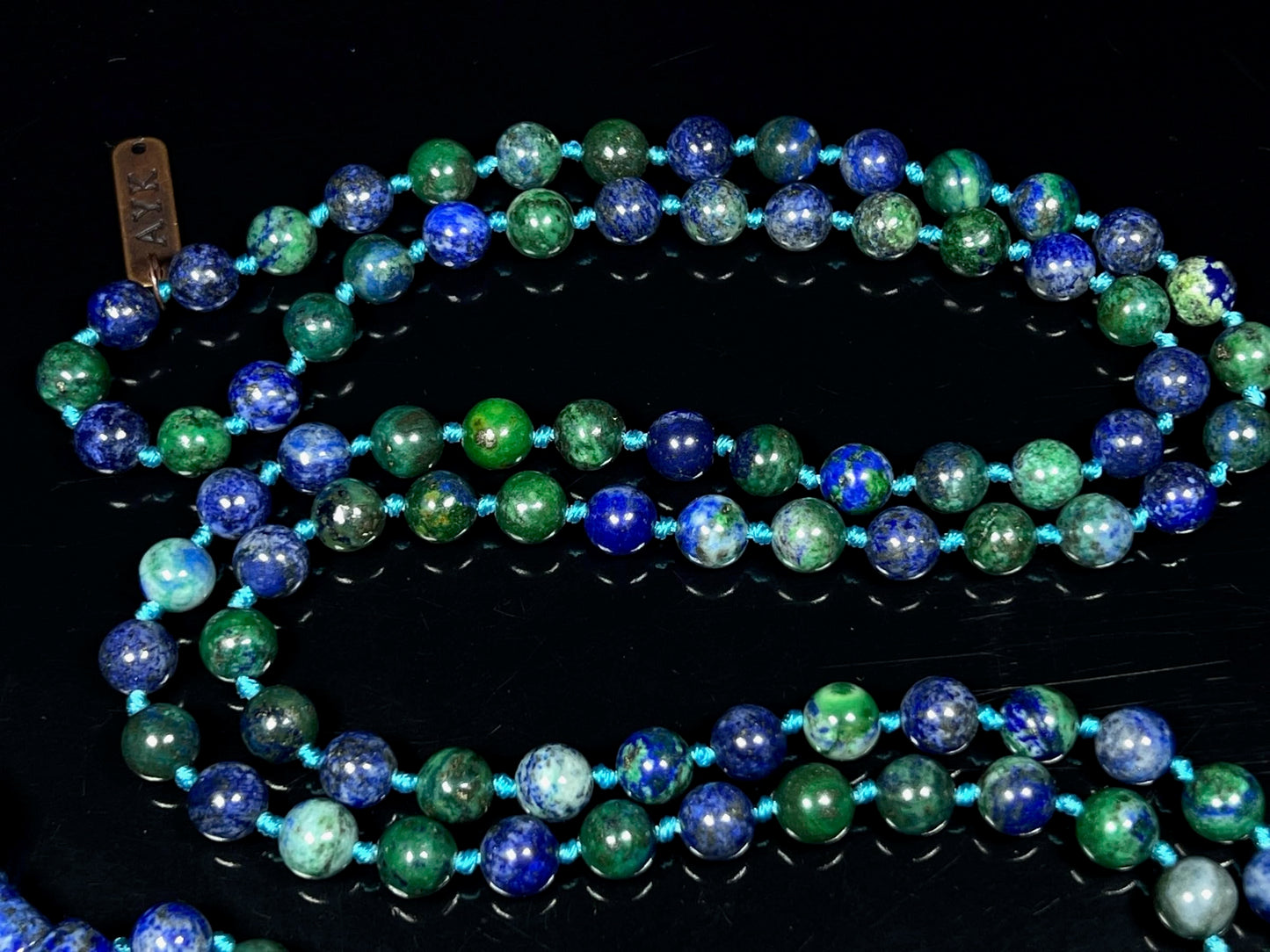 Celestial Insight | Azurite Mala Necklace | 108 Beads | AJNA & CELESTA Collection