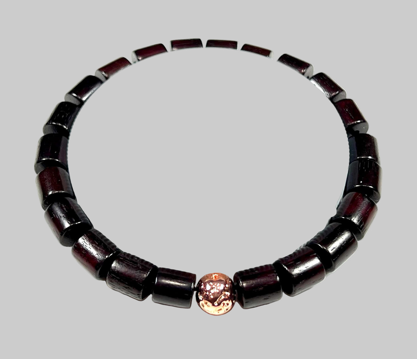 Rosewood & Rose Gold Bead Bracelet | ARANYA Collection