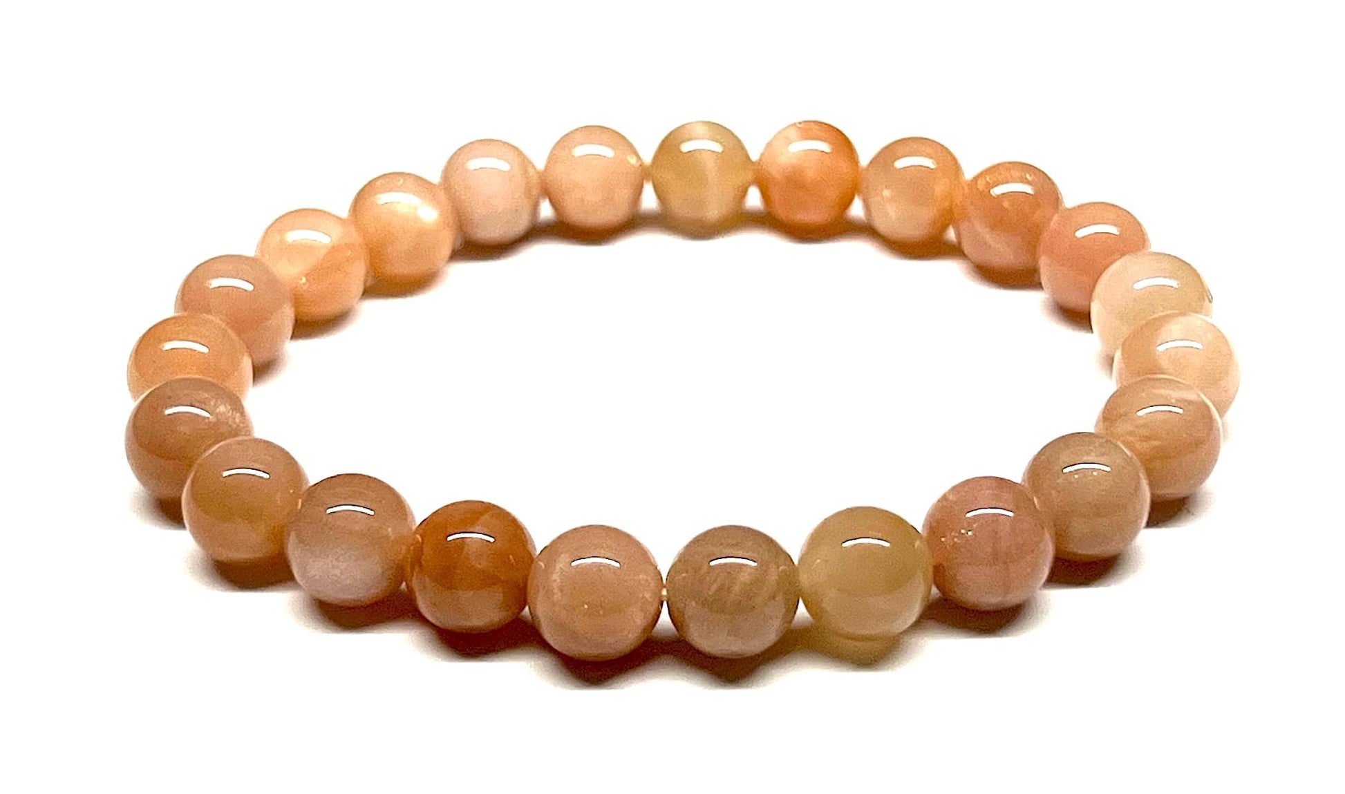 Hand-Knotted Golden Sunstone Beads 8mm Sacred Meditation Bracelet ADITYA Collection Sacral Chakra Healing Confidence Natural Stone Shimmer Detail Handmade USA AYK