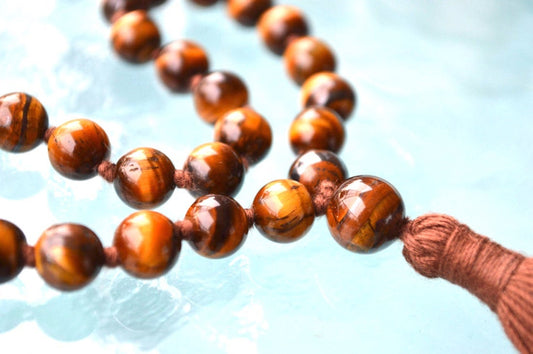 Tiger’s Eye Pocket Mala | 27 Beads for Clarity & Courage | DRISHTI Collection