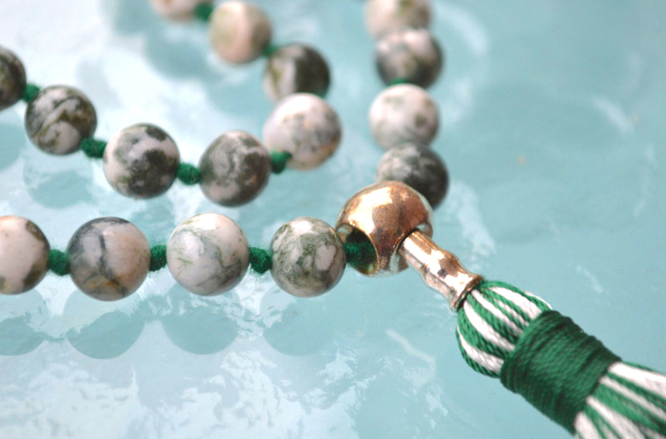 Tree Agate Quarter Pocket Mala | 27 Beads for Grounding & Calm | ANKURA Collection