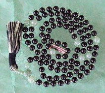 Tourmaline & Green Aventurine Mala Beads Necklace | Hand-Knotted 108 Beads | VESTA & AVENTURINE Collections