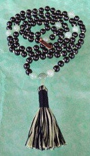 Tourmaline & Green Aventurine Mala Beads Necklace | Hand-Knotted 108 Beads | VESTA & AVENTURINE Collections