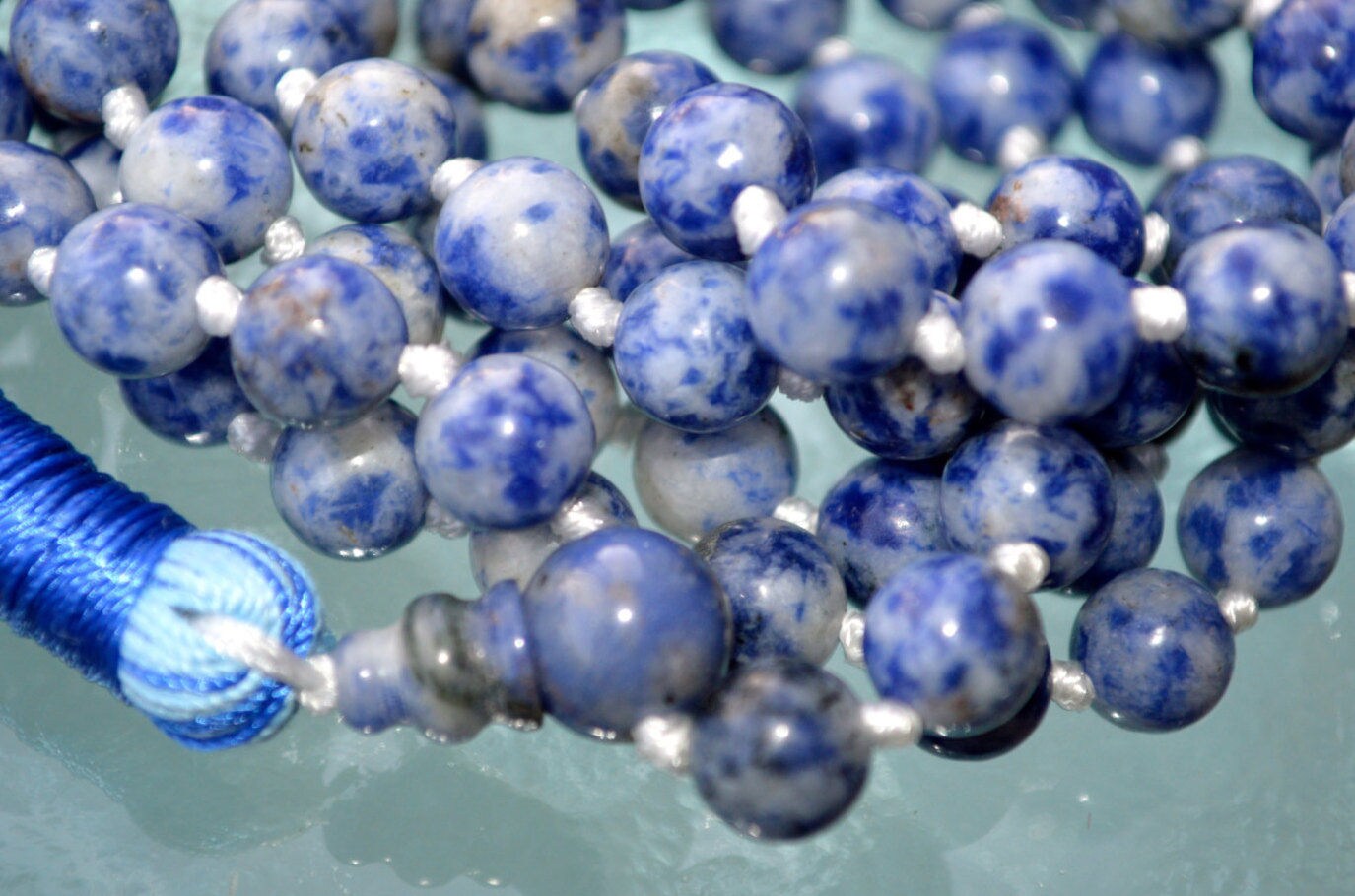 108 Beads Throat Chakra Balancing Mala Beads Necklace