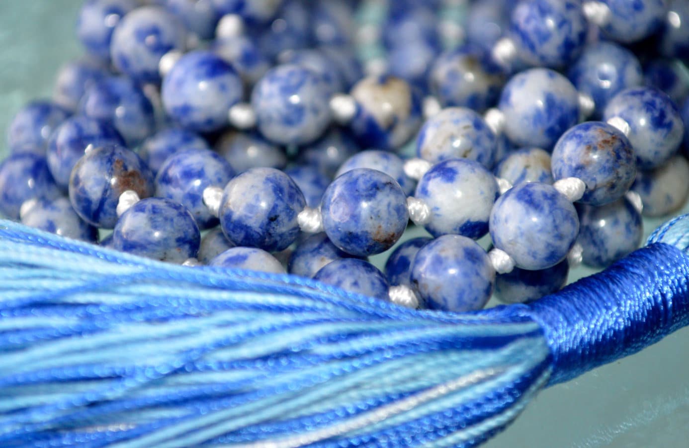 108 Beads Throat Chakra Balancing Mala Beads Necklace