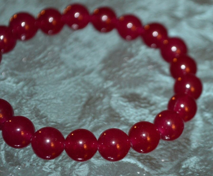 Electric Pink Jade Wrist Mala