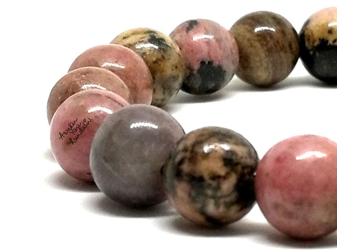 Rhodonite Bracelet | 8mm Beads Stretch | PREMA Collection