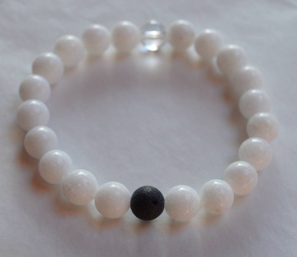 Lokai Style black and white matching love bracelet couple bracelets long distance relationship his and her anniversary gifts for men gifts