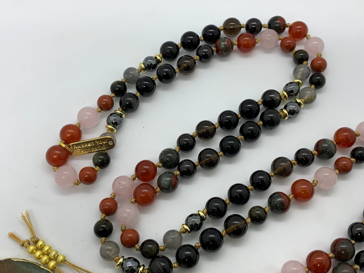 Root & Sacral Chakra Mala Necklace | 108 Beads Hand-Knotted | Grounding & Vitality