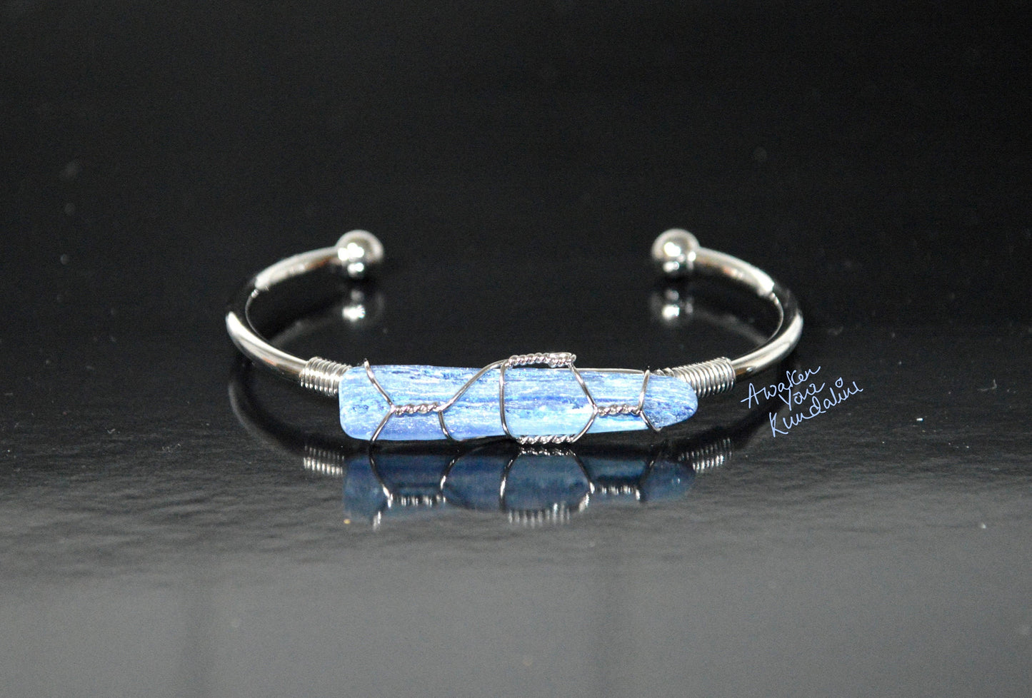 Kyanite Bangle Bracelet | Silver Plated | ALIGN & LUMA Collections