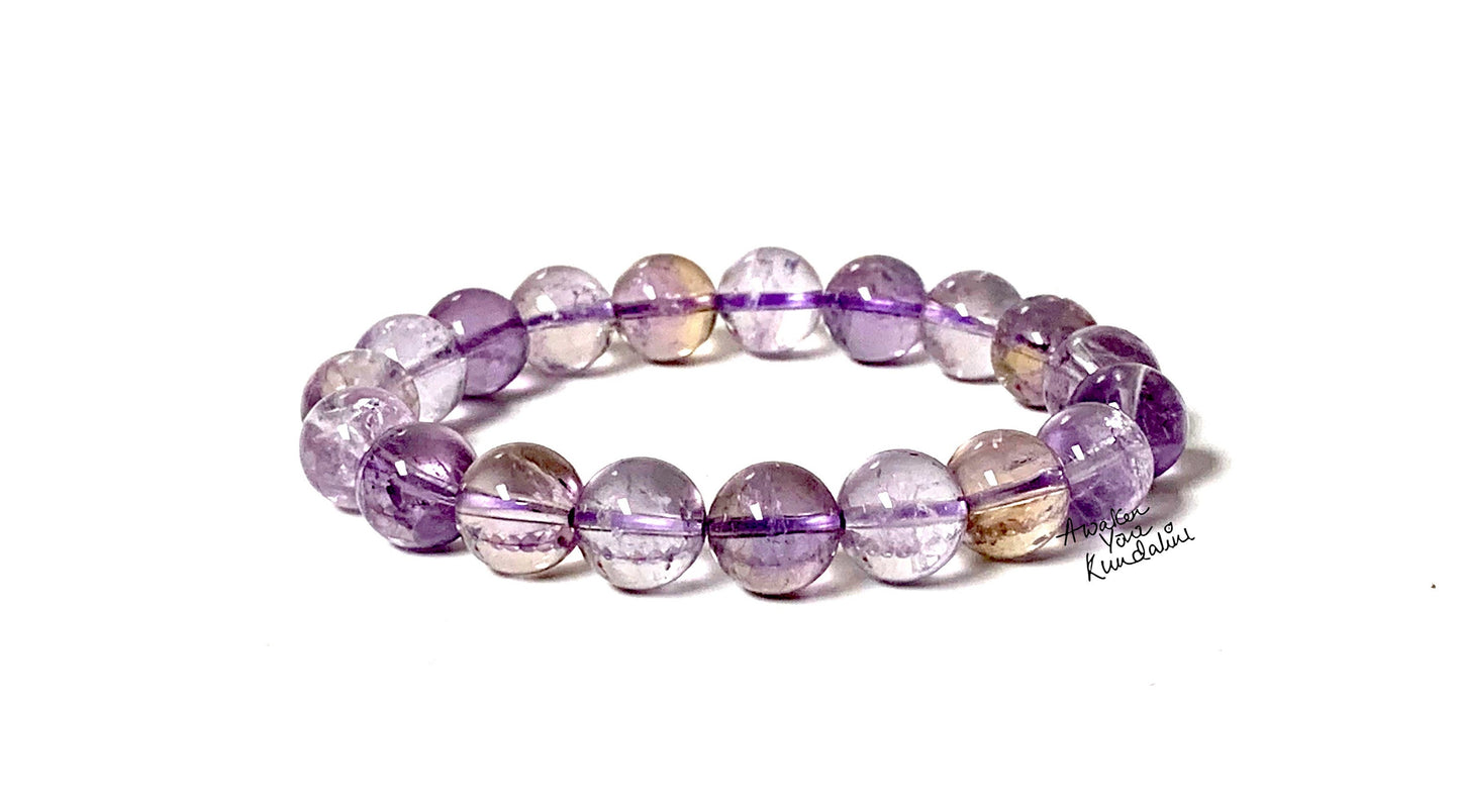 Ametrine Bracelet | 10mm Natural Crystal Stretch Healing Beads