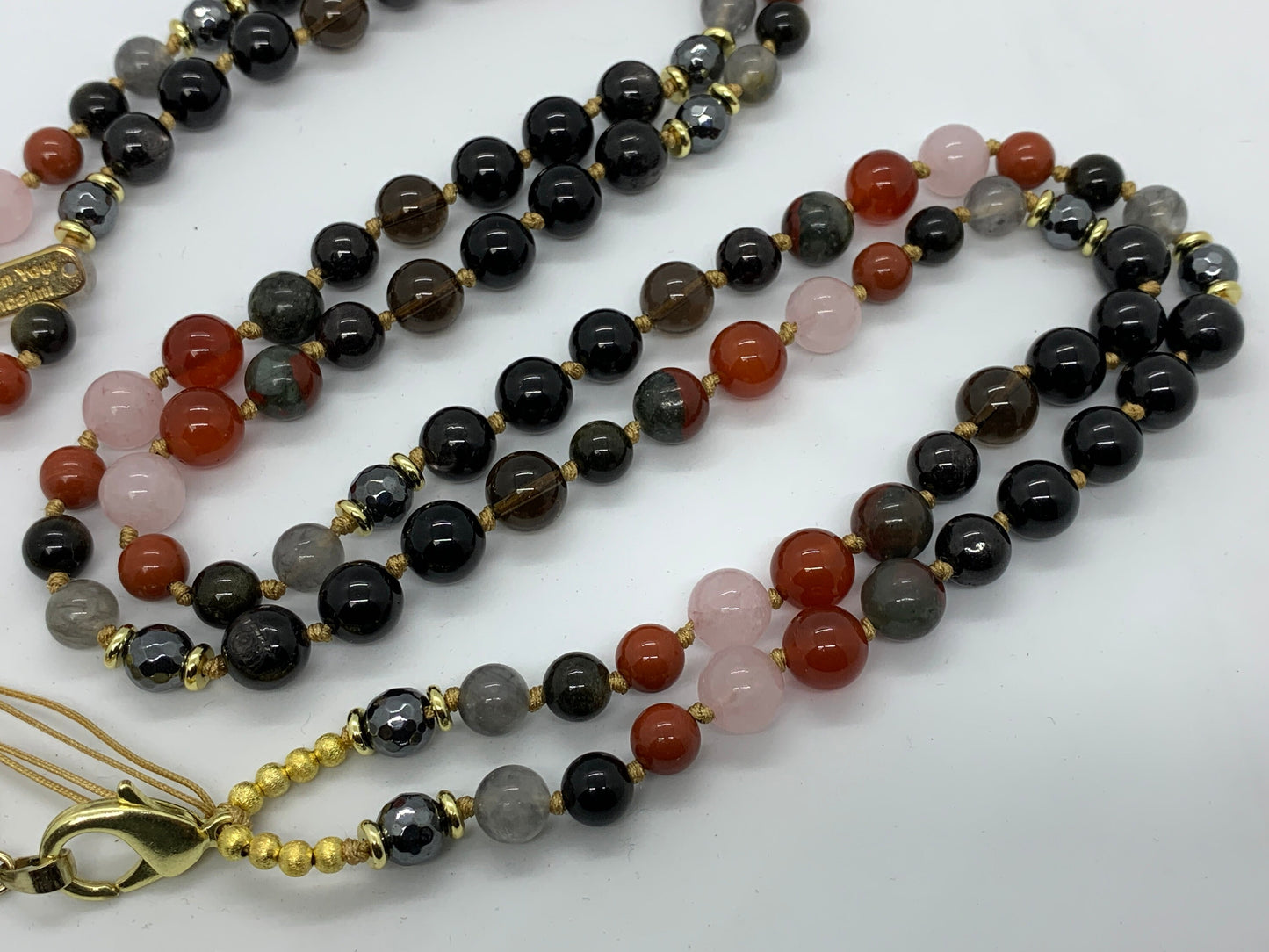 Root & Sacral Chakra Mala Necklace | 108 Beads Hand-Knotted | Grounding & Vitality