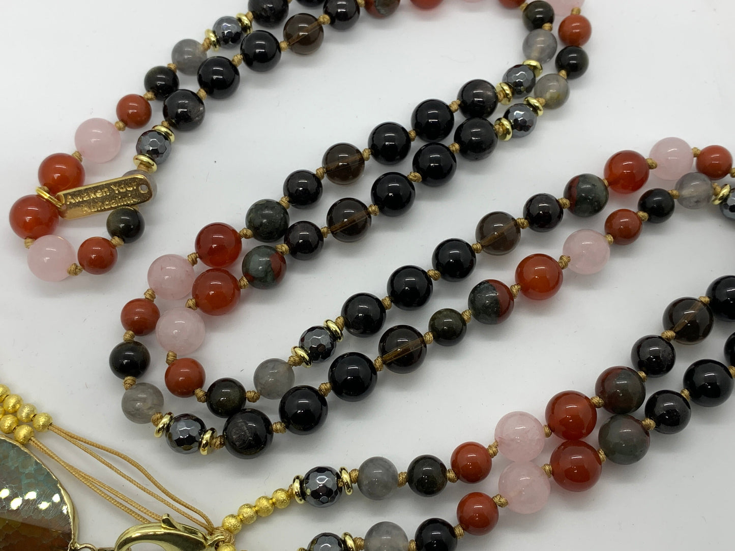 Root & Sacral Chakra Mala Necklace | 108 Beads Hand-Knotted | Grounding & Vitality