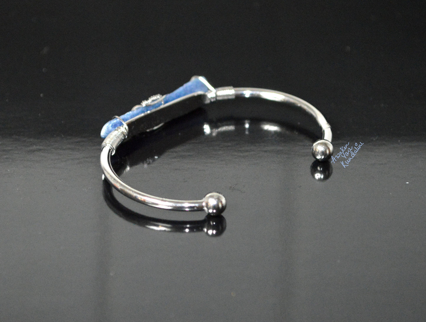 Kyanite Bangle Bracelet | Silver Plated | ALIGN & LUMA Collections