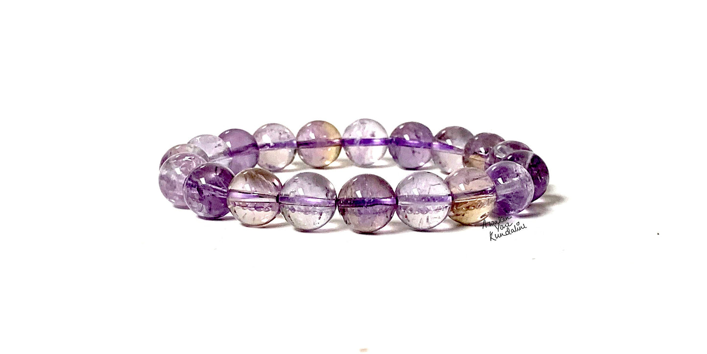 Ametrine Bracelet | 10mm Natural Crystal Stretch Healing Beads
