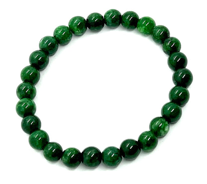 Green Jade Stretch Bracelet | Birthstone for March | Pisces & Aries Sun Sign | Heart Chakra
