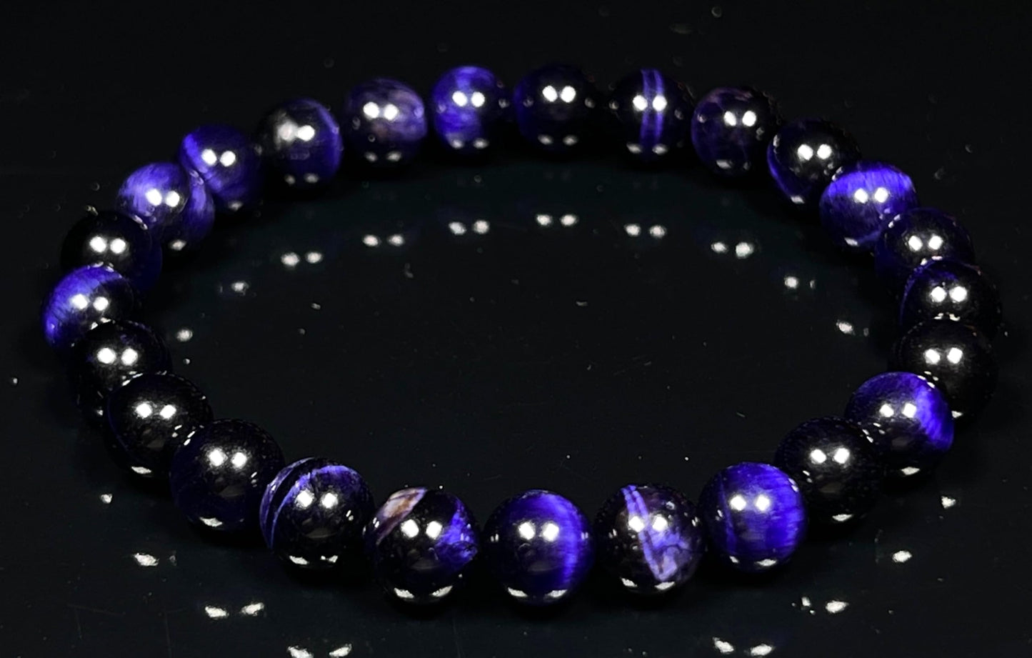 Tiger's Eye Stretch Bracelet – 8mm Beads – Multicolor Options – Solar Plexus Chakra & Zodiac Birthstones – Meditation Jewelry