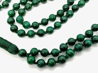 Hand-Knotted Malachite Mala Necklace | 108 Beads | GAIA Collection