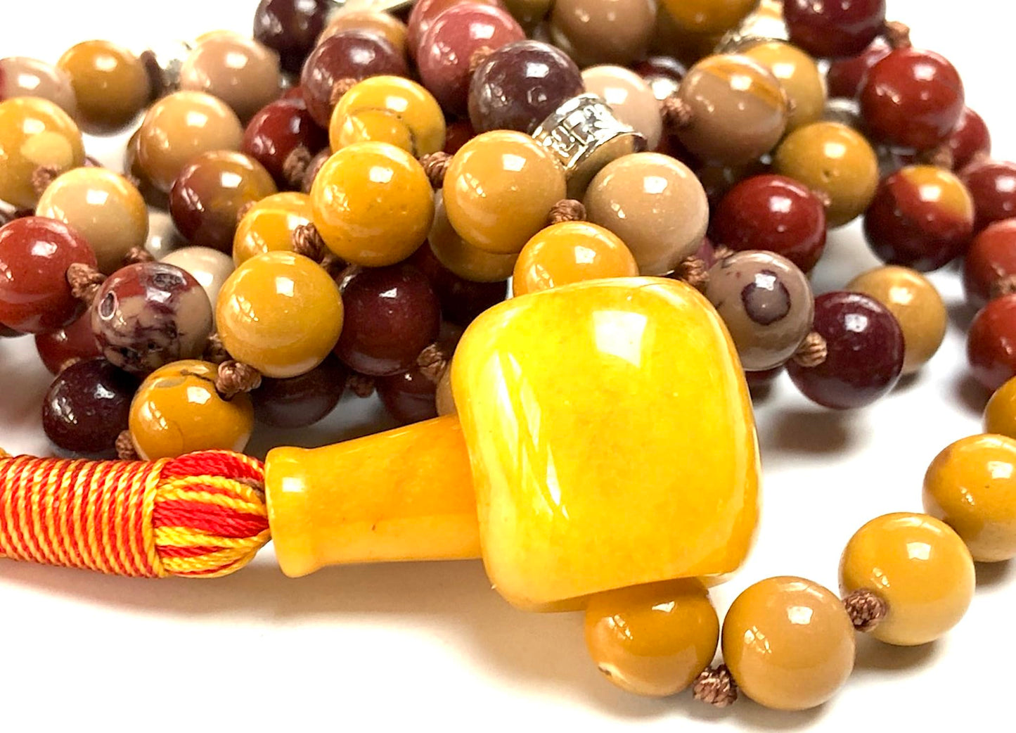 Hand-knotted Mookaite Mala Necklace, 8mm 108 Beads, Root Chakra Healing