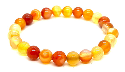 Natural Carnelian Stretch Bracelet – Sacral Chakra Healing for Confidence, Sensuality & Creative Flow | VESTA Collection