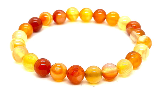Natural Carnelian Stretch Bracelet – Sacral Chakra Healing for Confidence, Sensuality & Creative Flow | VESTA Collection