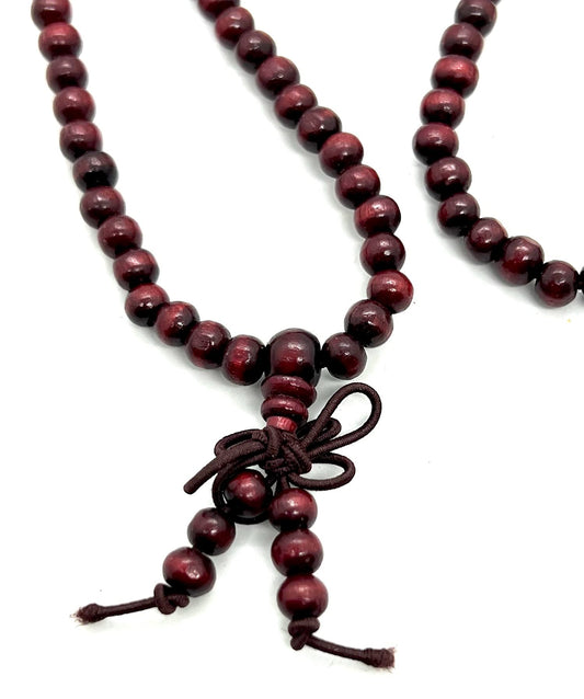 Rosewood Stretch Mala Necklace | 6mm 108 Beads | ARANYA Collection