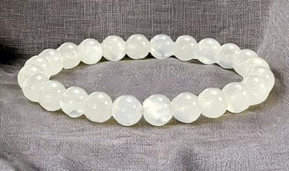 Cleanse & Uplift: Selenite Stretch Bracelet (10mm Beads) - Taurus & Gemini Birthstone & Crown Chakra Harmony
