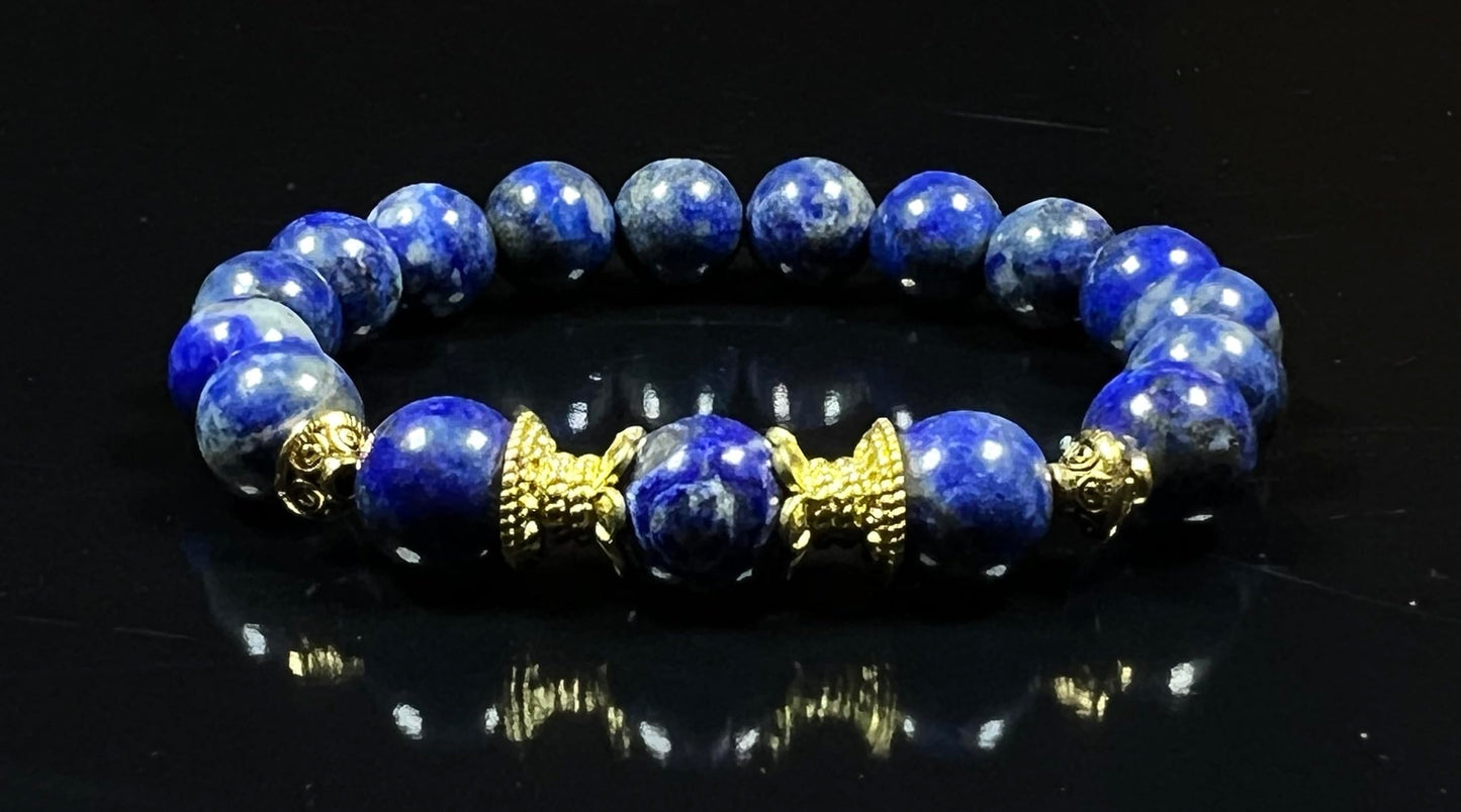 Lapis Lazuli Stretch Bracelet | 10mm Beads | SATYA Collection