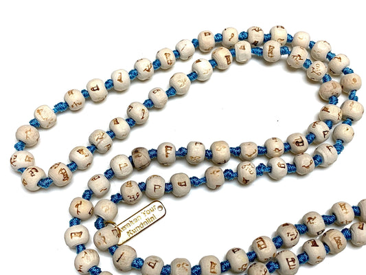 Tulsi mala Beads Holy Basil Japa mala Ram mala w/ 5 Mukhi Rudrakha 5 Face Rudraksh 108 Prayer Beads Energized for Chanting Mantra 7 Chakra mala in Red Blue Teal Colors w/Pouch (TEAL TURQUOISE)