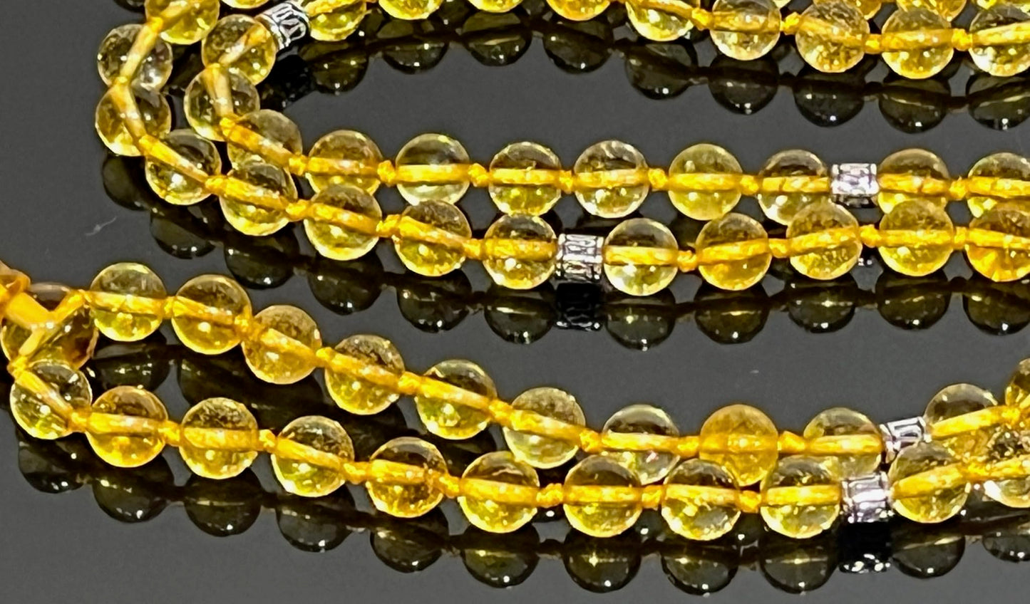 SOLIS Citrine Mala Necklace | Abundance & Clarity | Root & Solar Plexus Chakra | November Birthstone