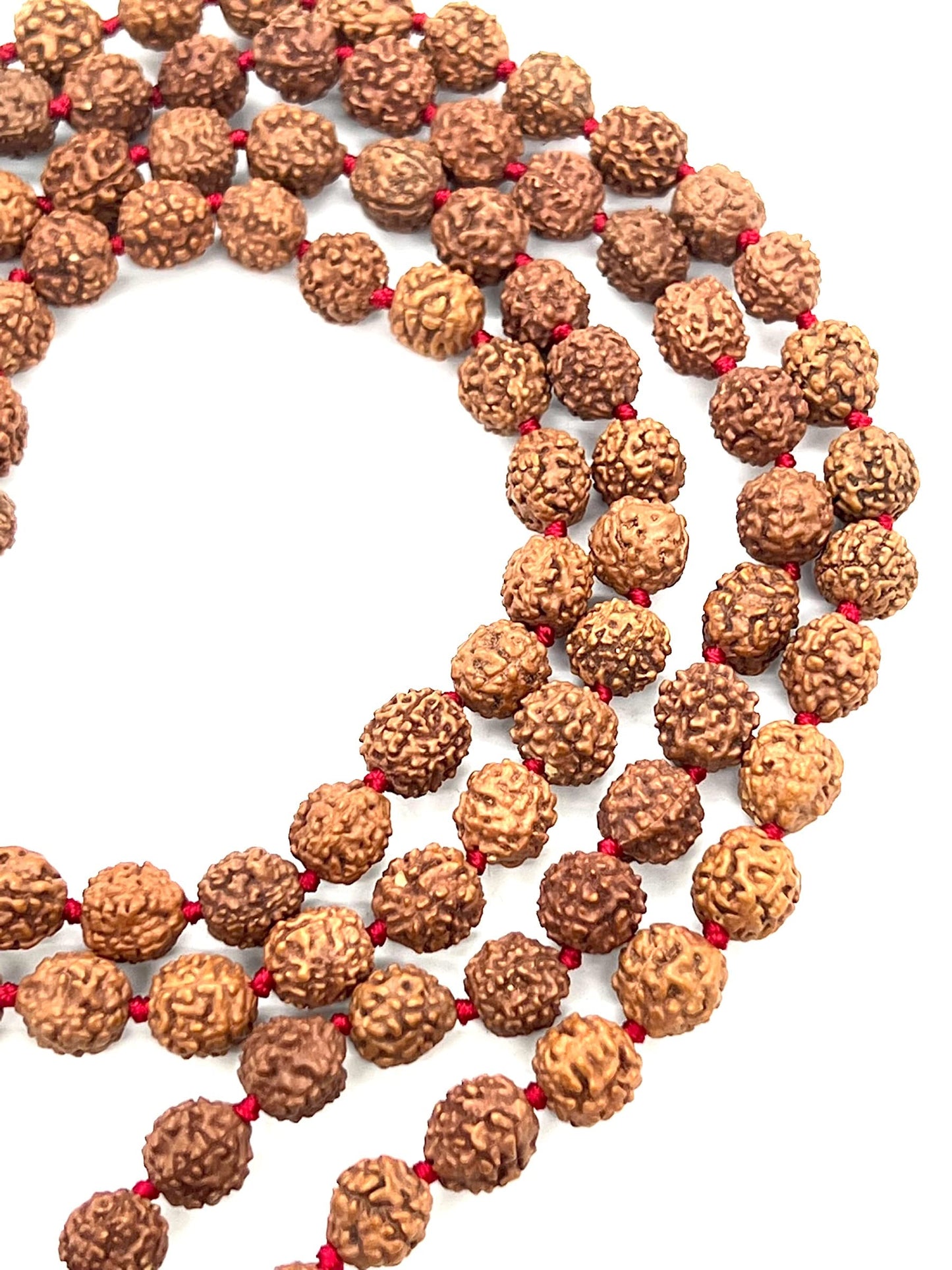 Hand-Knotted 5 Mukhi Rudraksha Mala Necklace (10mm 108 Beads) - Universal Sun Sign, Chakra Balance & Harmony
