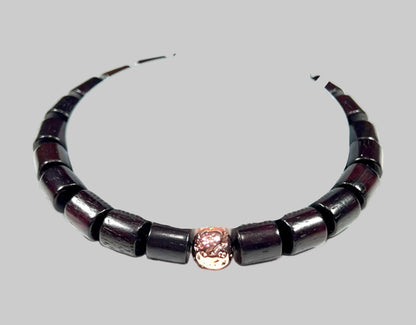 Rosewood & Rose Gold Bead Bracelet | ARANYA Collection