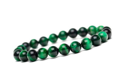 Handmade Gem Awake Your Kundalini || Semi Precious Gemstone || Round Beads Stretch Bracelet || 7" Unisex Bracelet (Green Tiger Eye)