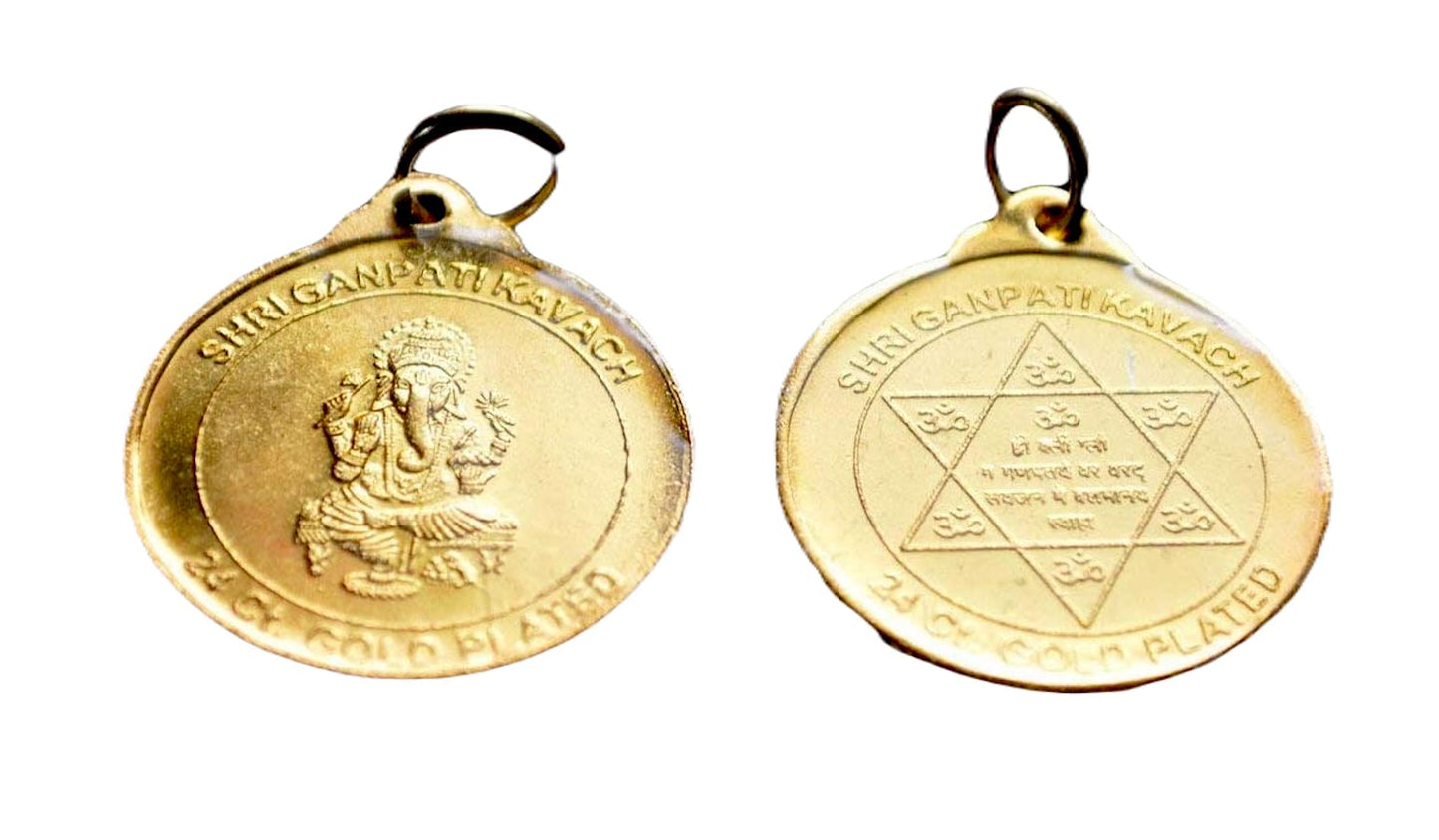 Sri Ganesha Ganpati Yantra Kavach - Root Chakra Energy - Spiritual Prosperity & Blessings Amulet