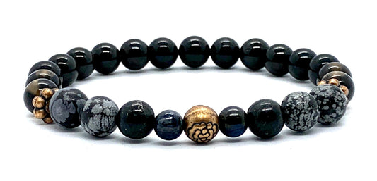 Pluto Retrograde Planet Protection Stretch Bracelet - Capricorn Birthstone - Saturn Astrological Sign - Root Chakra