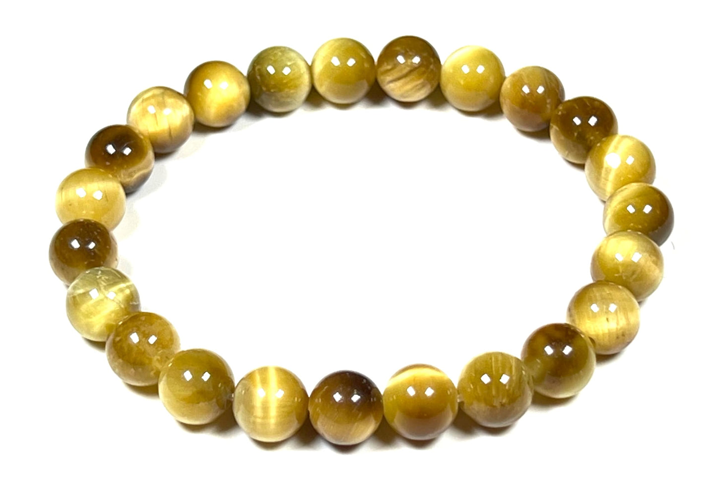 Tiger's Eye Stretch Bracelet – 8mm Beads – Multicolor Options – Solar Plexus Chakra & Zodiac Birthstones – Meditation Jewelry