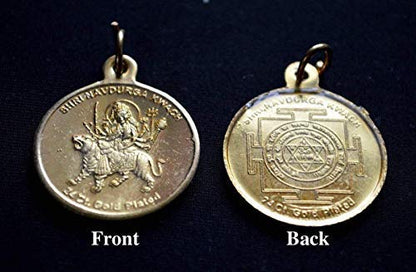 Durga Beesa Bisa Yantra Kavach Pendant, Ashtadhatu, Universal Sun Sign, Root Chakra Jewelry