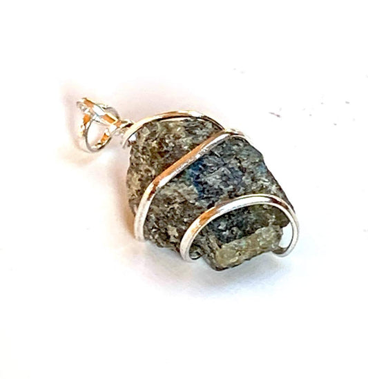 AWAKEN YOUR KUNDALINI Labradorite Pendant, 1 to 1.25 Inches, February Birthstone, Third Eye Chakra