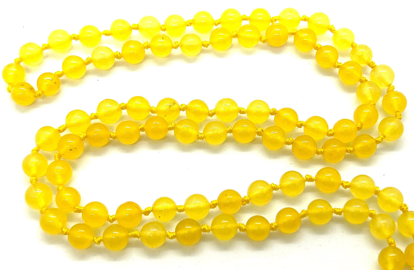 Yellow Jade Mala Necklace – Solar Plexus & Sacral Chakra Healing
