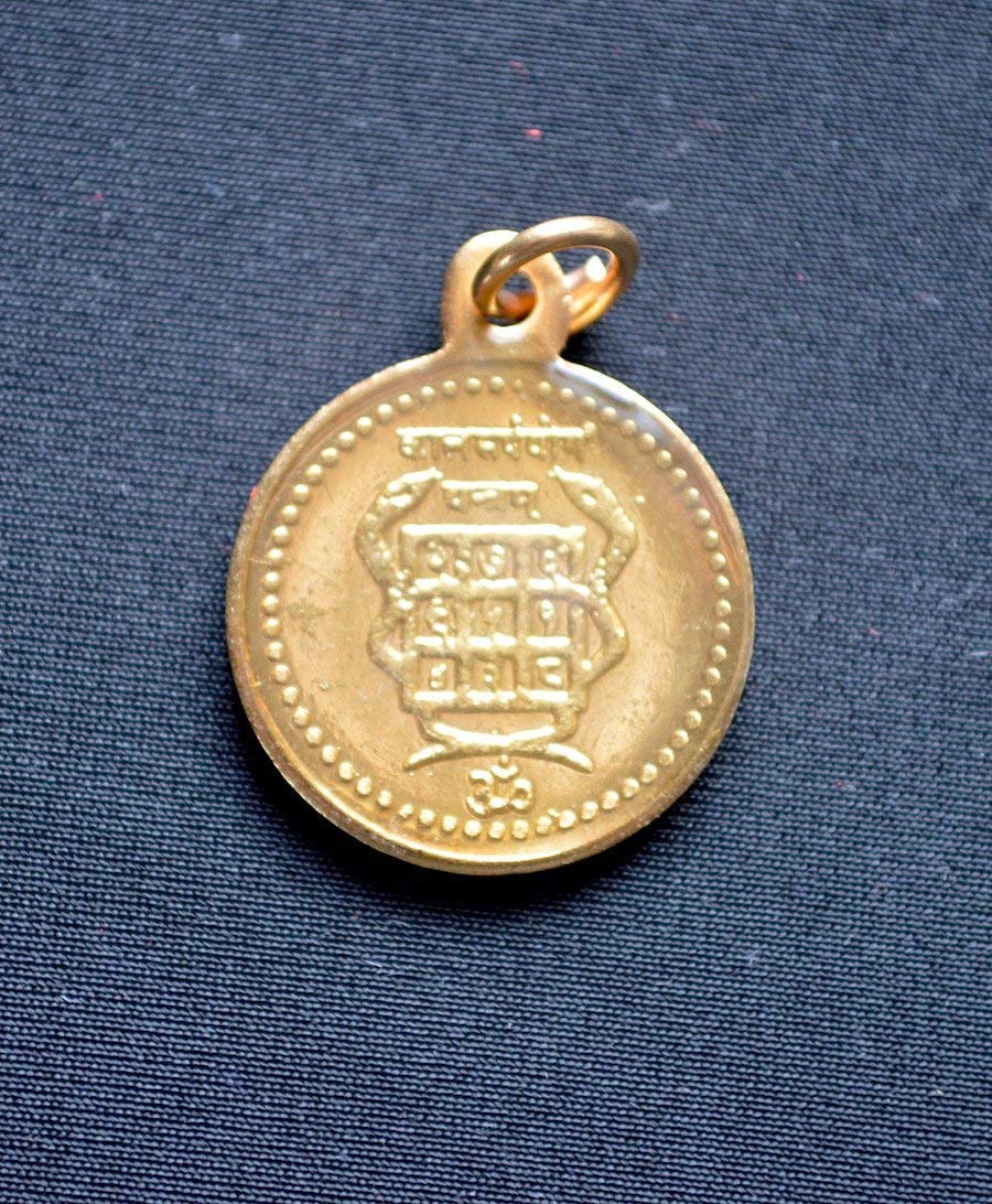 Kaalsarp Dosh Yantra Kavach Pendant | Ashtadhatu | Golden Finish | 1 Inch | Universal Sun Sign