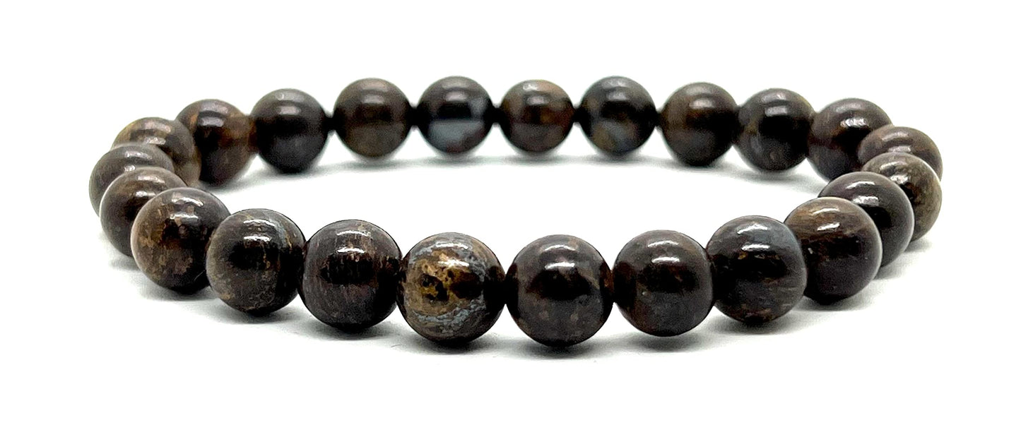 AWAKEN YOUR KUNDALINI Grounding Elegance Bronzite Stretch Bracelet, 8mm Beads, Birthstone for Leo, Root Chakra