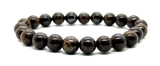 AWAKEN YOUR KUNDALINI Grounding Elegance Bronzite Stretch Bracelet, 8mm Beads, Birthstone for Leo, Root Chakra