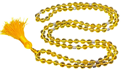 SOLIS Citrine Mala Necklace | Abundance & Clarity | Root & Solar Plexus Chakra | November Birthstone
