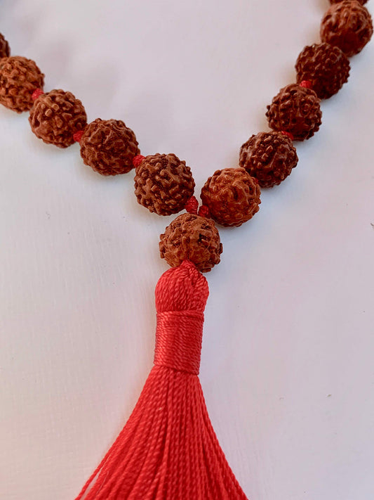 Awaken Your Kundalini Pocket Mala Beads, 27+1 Quarter Mala Beads, Mini Mala, Hanging Mala, Car Hanging (Rudraksha Quarter Mala)