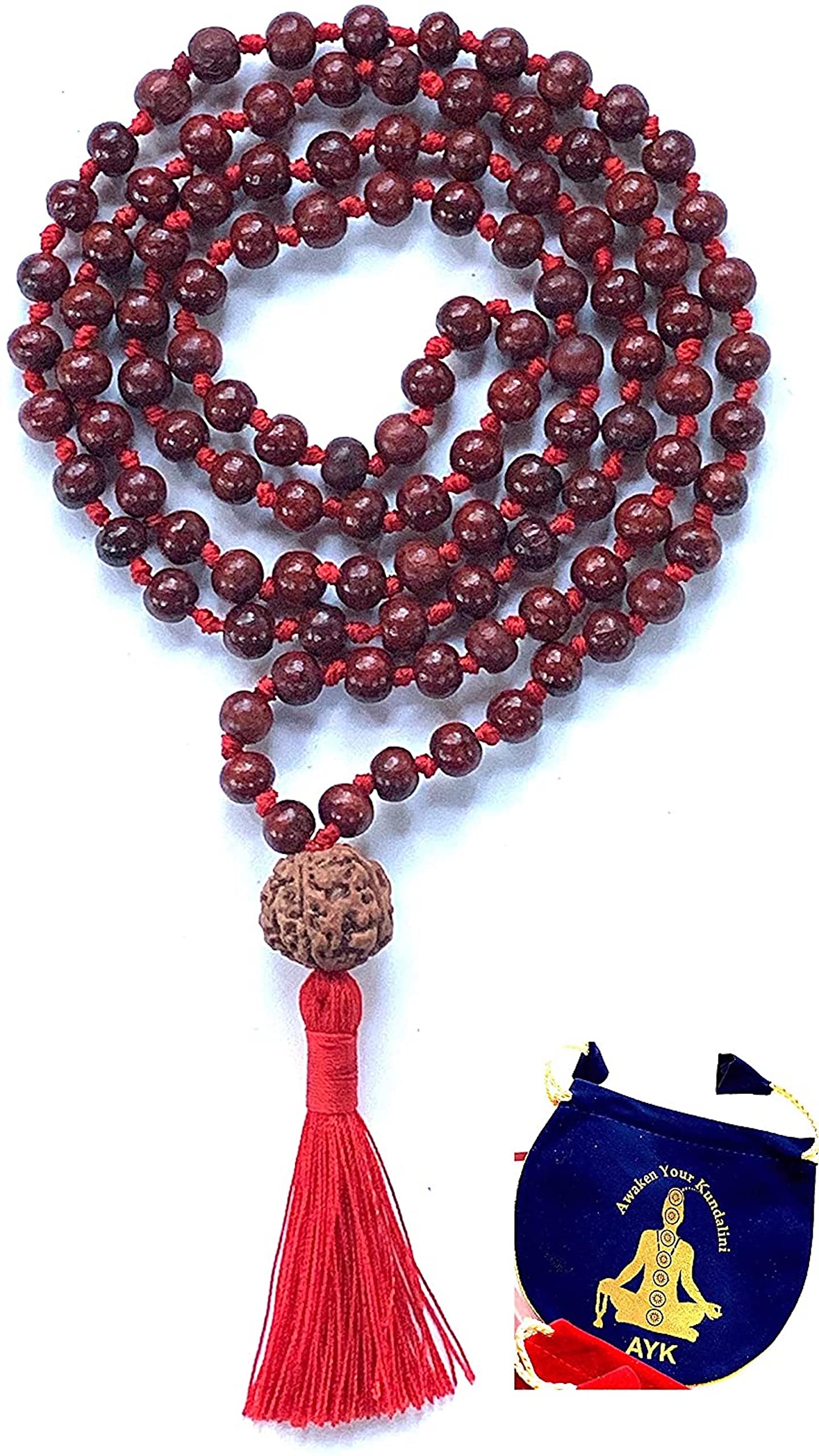 Rosewood Mala with 5 Mukhi Rudraksha | ARANYA Collection